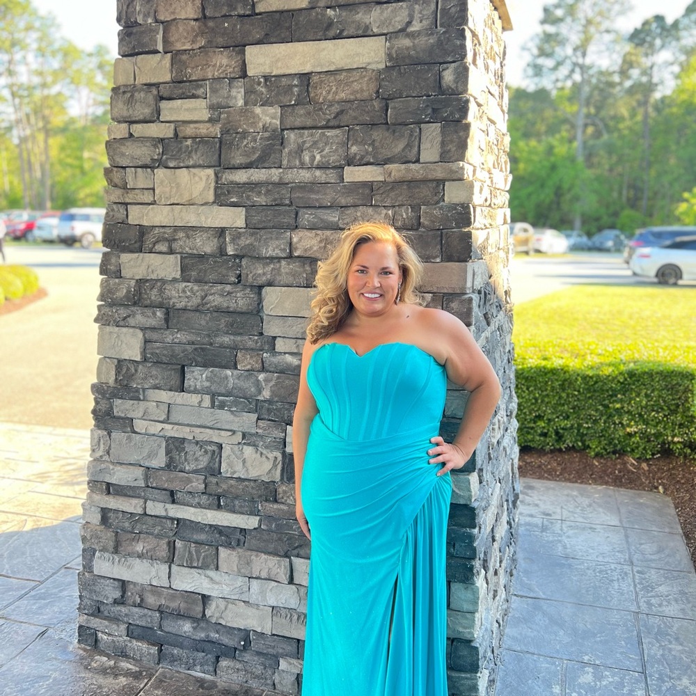 Sydney's Closet Strapless Blue Dress
